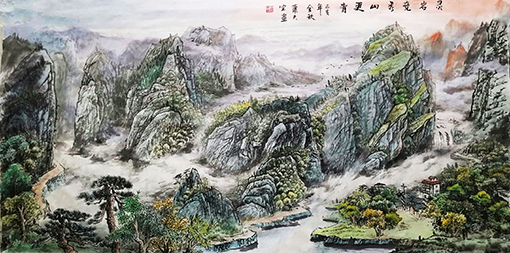 肖天宝作品《灵岩竞秀 山更青》